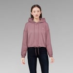 G Star Raw Womens G-Star RAW Oversized Cropped Hoodie - Purple Cotton - Size Large