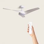 Ventilateur de Plafond Silencieux Eubea 132cm Motor dc Avec lumière Télécommande Bois blanc Bois blanc Non