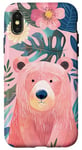 Coque pour iPhone X/XS Rose moderne Tropical Mama Bear Mama Bear Mignon Fleur Design pour