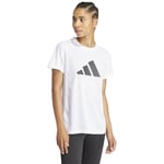 adidas Femme Train Essentials Big Performance Logo Training Tee, White/Black, M