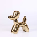 Guld Heminredning Ballong Figurer Dekoration, Liten Keramik Djur Figurer Hand Skulptur Dekorationer Hund