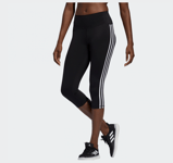 Sort Adidas BT 3 Stripes 3/4 Tights