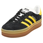 adidas Gazelle Bold W Womens Fashion Trainers in Black Gold - 7.5 UK