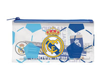 CyP Brands- Real Madrid Set de Papeterie, écriture, règle, Gomme, Taille-Crayon, étui, Crayon, Couleur Blanche, Produit Officiel