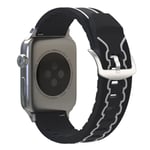 Apple Watch Series 4 44mm EKG-kuvioinen silikoninen kellonauha - Musta / Valkoinen