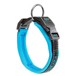 Ferplast Collier Chien Sport Dog, Collier pour Chien de Taille Moyenne, Rembourrage Doux, Coutures réfléchissantes, Étiquette pour Le nom de l'animal, Reglable, Taille: 2 cm (33-43 cm), Bleu