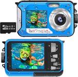 Caméra Sous-Marine Full Hd 2,7 K 48 Mp 3 M Étanche Double Écran Zoom Numérique 16 X Plongée En Apnée Appareil Photo Numérique Étanche Pour Retardateur Sous L'Eau, Natation, Vacances