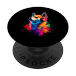 Artistic Colorful Jack Russell Terrier Headphones Dog Jacky PopSockets Adhesive PopGrip