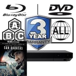 Sony Blu-ray Player UBP-X500 All Zone Code Free MultiRegion 4K & San Andreas UHD