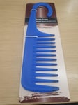 LARGE BLUE SHOWER COMB WIDE TOOTH DETANGLER WET HAIR BRUSH X1 - JUST £2.79