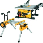 Scie sur table DEWALT DWE7485 Ø 210mm 1850W + Piétement à roulettes DEWALT DE7400