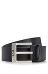 BOSS Mens Jemio Sz40 Logo-buckle belt in buffalo leather