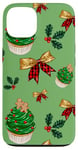 Coque pour iPhone 13 Red White Green Christmas Muffin For Girls Gingerbread Man