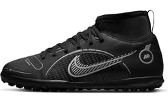 Nike Jr Superfly 8 Club TF, Sneaker Mixte, Black Metallic Silver Medium Ash, 33.5 EU