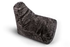 Charcoal Grey Plush Faux Fur Large Lounger Bean Bag Gaming Seat 90cm x 75cm