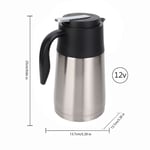 12V 1300ml Stainless Steel Car Truck Travel Electric Kettle Pot Heated Water GB