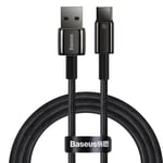 Baseus Tungsten Guldkabel USB-A - USB-C 100W, 1m - Svart