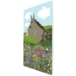 Tile Picture Grey Donkey Ceramic Plaque Sign Wall Art By Kate Pearson 30x20cm