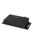 LogiLink USB 3.2 Gen 2 4-port combo hub industrial level USB Hub - 4 porte - Svart