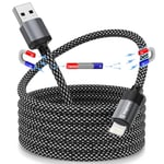 Magtame Magnetic Coiled iPhone Charger Cable - 1M Fast Charging Cord for CarPlay, Braided USB A to Lightning Cable, MFi Certified Compatible with iPhone 14/13/12/11 Original Design Patent Product