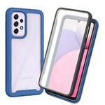 XINNI Coque pour Samsung Galaxy A53 5G Antichoc Housse avec Protège écran, 360 Degrés Full Body Etui Solide Double Face Bumper Portable Transparent Housse