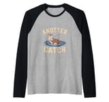 Anotter Catch - Funny Fisherman Fishing Pun Otter Raglan Baseball Tee