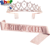 Birthday  Queen  Sash &  Rhinestone  Tiara  Kit -  21St  30Th  Birthday  Gifts