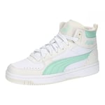 PUMA Mixte Rebound Joy Basket, Blanc Menthe éclatante Vapor Gris, 37 EU