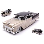 CHEVROLET BEL AIR "GET LOW" SERIES 1955 GOLD BROWN/BLACK 1:24 MotorMax Die Cast