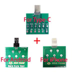 Carte De Test Pcb Micro Usb,Charge S6 Flex,Testeur Pour Iphone,Andorid,Type-C,Réparation De Smartphone,Lot De 3 Pièces - Type 3 In 1 Full Set