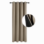 Deconovo Lot de 1 Rideau Occultant Isolant Thermique Anti Froid, pour Salon et Chambre, 132x160 CM (Largeur x Hauteur), Taupe