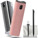 Spray et lingette pour écran d'ordinateur Portable et écrans de Voiture, Lot de 2 Kits de Nettoyage pour écran Tactile de téléphone pour Tablette, Ordinateur, iPhone, iPad, Mac Pro - Gris et Rose