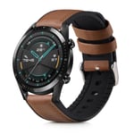 Silicone and Leather Strap for Huawei Huawei Watch GT GT2 GT3 46mm