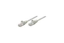 Intellinet Network Patch Cable, Cat5e, 1m, Grey, CCA, U/UTP, PVC, RJ45, Gold Plated Contacts, Snagless, Booted, Lifetime Warranty, Polybag - patchkabel - 1 m - grå