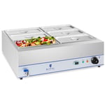 Royal Catering Andrahandssortering Bain Marie - 2000 W 6 x 1/3 GN-behållare Med tappkran