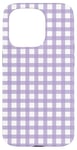 iPhone 15 Pro Purple White Checkered Plaid Flannel Gingham Pattern Checker Case