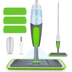 Floor Mop Spray Mops for Floor Cleaning, ILAVCOOL Microfiber Mop Dry Wet Mop Dust Mop with 3 Reusable Mop Pads 550ML Refillable Bottle for Cleaning Laminate, Tile, Wood, Hardwood Floor