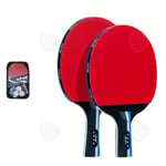 C Bordtennisracket 2 pingisracket i massivt trä 3 bollar 1 påse pingisracket svart bordtennisset