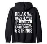 5 string bass guitar Funny Bassist Musician Zip Hoodie