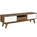 Modway Envision Mid-Century Modern Low 59 Inch TV Stand EEI-2540-WAL-WHI