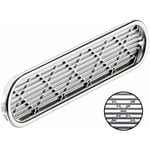 Grille d'aération en plastique fendue avec bord de recouvrement à encastrer Ventilation Cache Protection Plafond Mur Rosette, ovale 175 x 40mm chromée