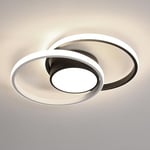 Comely Plafonnier LED, Rond Lampe de Plafond 42W, Moderne Luminaire Plafonnier pour Couloir Coucher Salle de Bains Cuisine Salon, Luce Naturale 4500K, Longueur 40cm, Nero