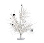 EUROCINSA Réf. 28226 Navidad, ARBOL POLIESPAN, boîte de 1 unité, Plastique/polystyrène, Blanc/Argent, 65 x 64 cm