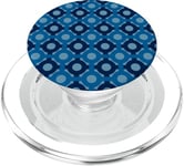 Deep Cobalt Blue Hexagons Linked Rings Circles Dots Pattern PopSockets PopGrip pour MagSafe