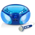 Lenco SCD-650 - Lecteur CD pour enfants - Radio CD - Lecteur karaoké - Système stéréo - Boombox - Lecteur CD/MP3 et USB - Puissance 2 x 2 W RMS - Fonction Sing-A-Long - Microphone