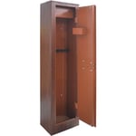 Armoire a' fusils KW-5T 5 places 35 x 25 x h 145 cm avec coffre en tole d'acier boulon anti-scie 18 mm finition bois