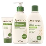 Aveeno Daily Moisturising Steps Skin Care Regime Set Body Wash Body Lotion An...