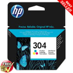 Genuine N9k05ae Hp 304 Original Ink Cartridge Tri-colour Single Pack