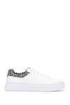 HUGO Mens Allen Tenn Low-top Trainers with Logo-Print Collar Size 5 White