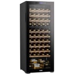 Wine Cooler 55 Bottle Dual Zone Fridge, Touch Screen, LED - Black